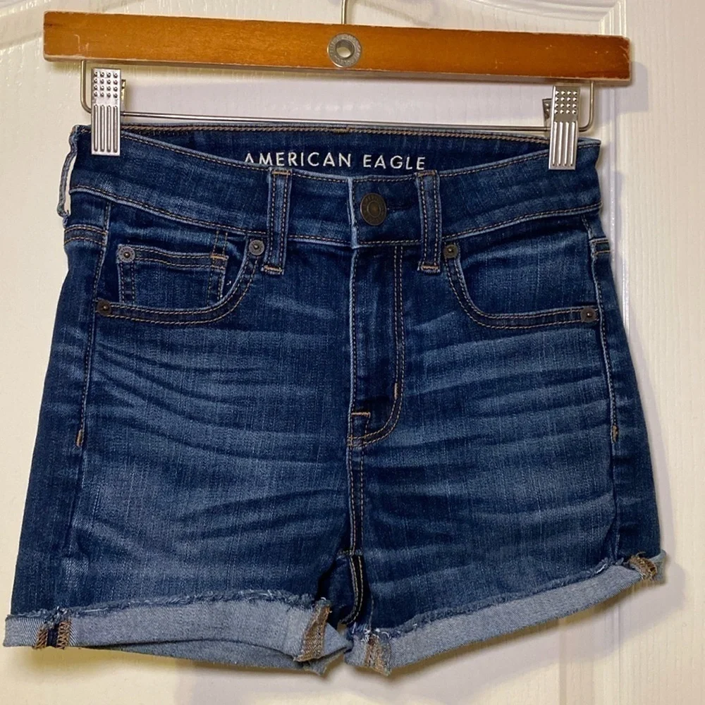 American Eagle Outfitters HiRise Shorties Next Level Stretch Size 0 Regular NWOT